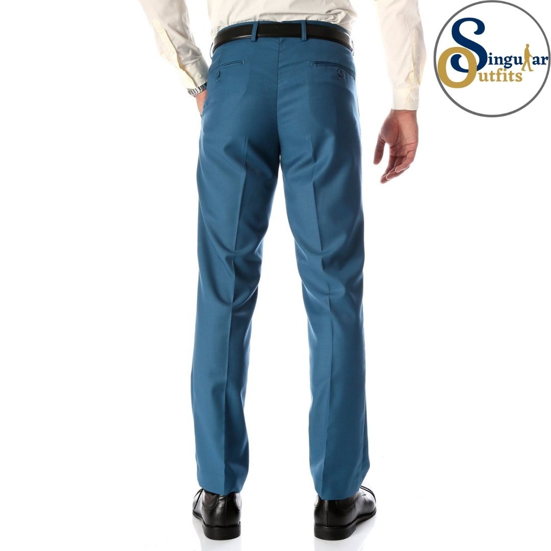 HALO Slim Fit Flat Front Formal Dress Pants Teal Singular Outfits Pantalones Formales de Vestir Back 