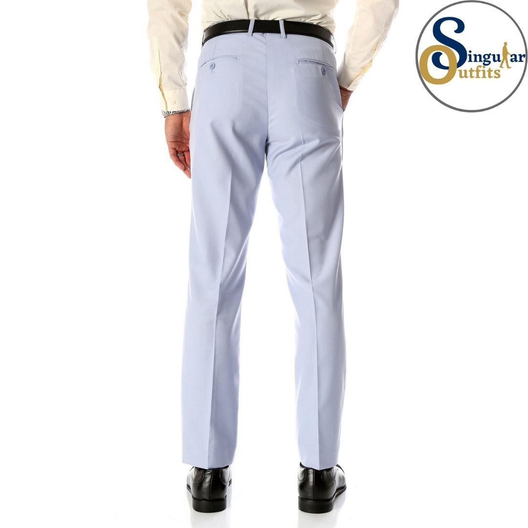 HALO Slim Fit Flat Front Formal Dress Pants White Singular Outfits Pantalones Formales de Vestir Back 