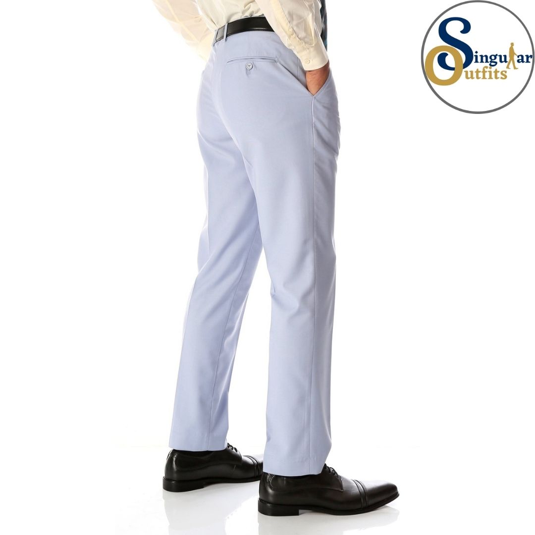 HALO Slim Fit Flat Front Formal Dress Pants White Singular Outfits Pantalones Formales de Vestir Back Side 
