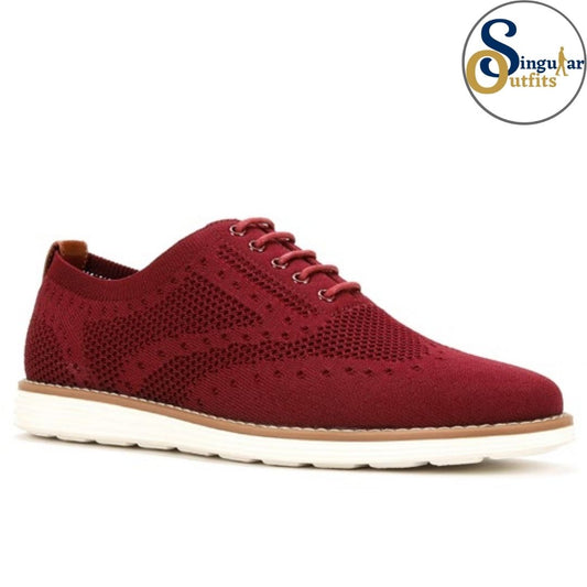 Knit Oxford Casual Shoes SO-C2022 Burgundy Singular Outfits Zapatos casuales