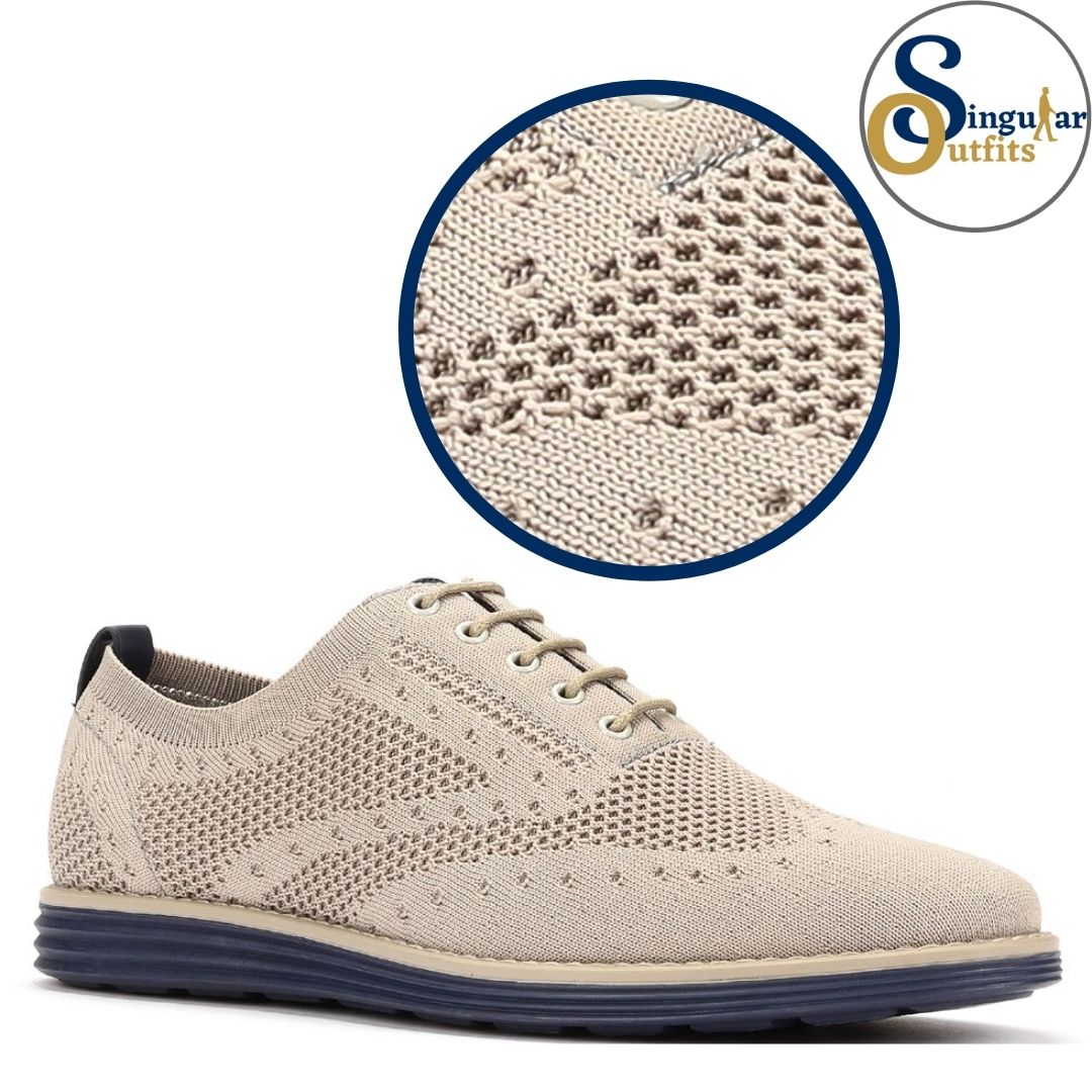 Knit Oxford Casual Shoes SO-C2022 Khaki Singular Outfits Zapatos casuales