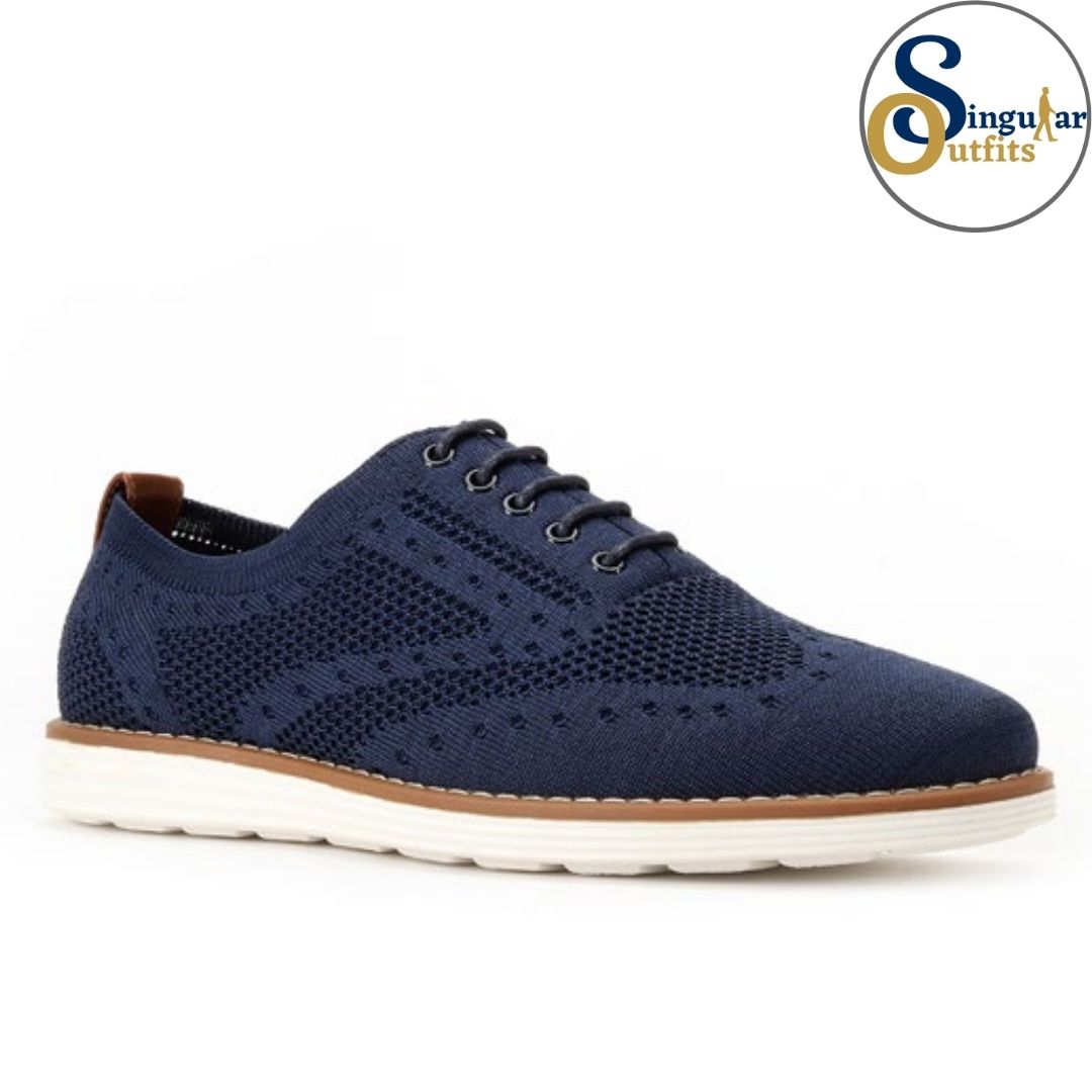 Knit Oxford Casual Shoes SO-C2022 Navy Singular Outfits Zapatos casuales