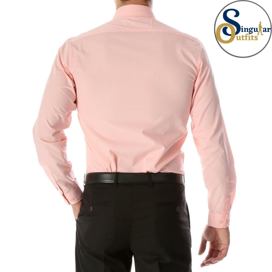 LEO Slim Fit Button Up Formal Dress Shirt Pink Singular Outfits Camisa Formal de Vestir Back