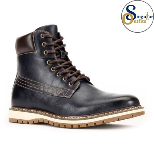 Lace-Up Casual Boots SO-B1705 Navy Botas Casuales Singular Outfits