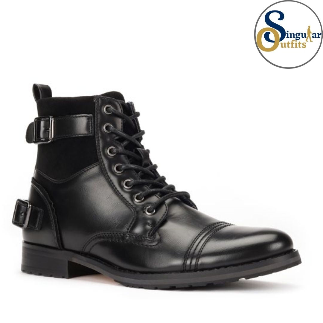 Lace-Up Combat Boots Boots SO-B2051 Black Botas Casuales Singular Outfits