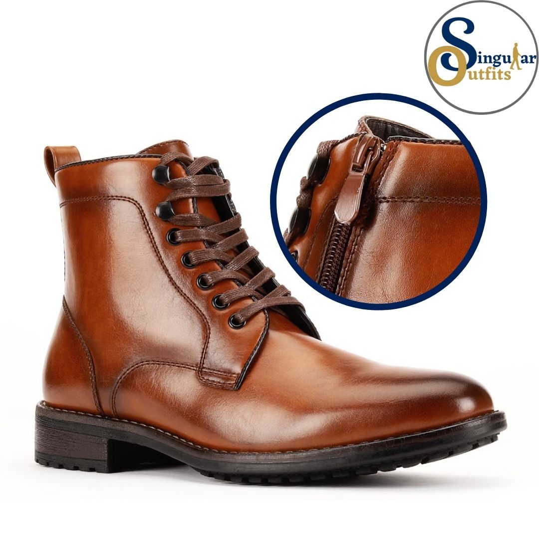 Lace-Up Combat Boots SO-B2052 Cognac Botas Casuales Singular Outfits