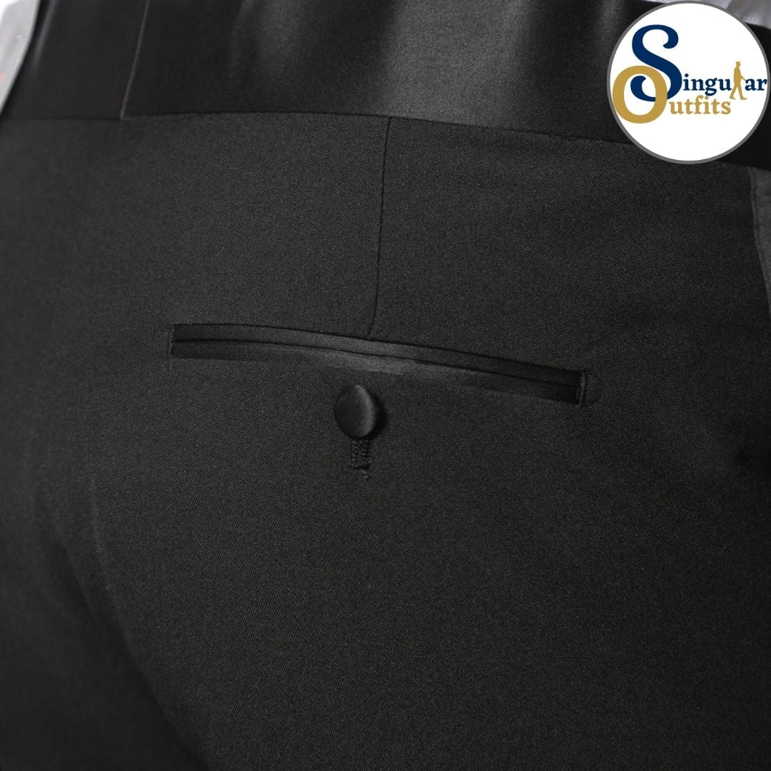 MMTUX Slim Fit 3 Piece Tuxedo Black Notch Lapel Singular Outfits Esmoquin Solapa Muesca Back Pocket