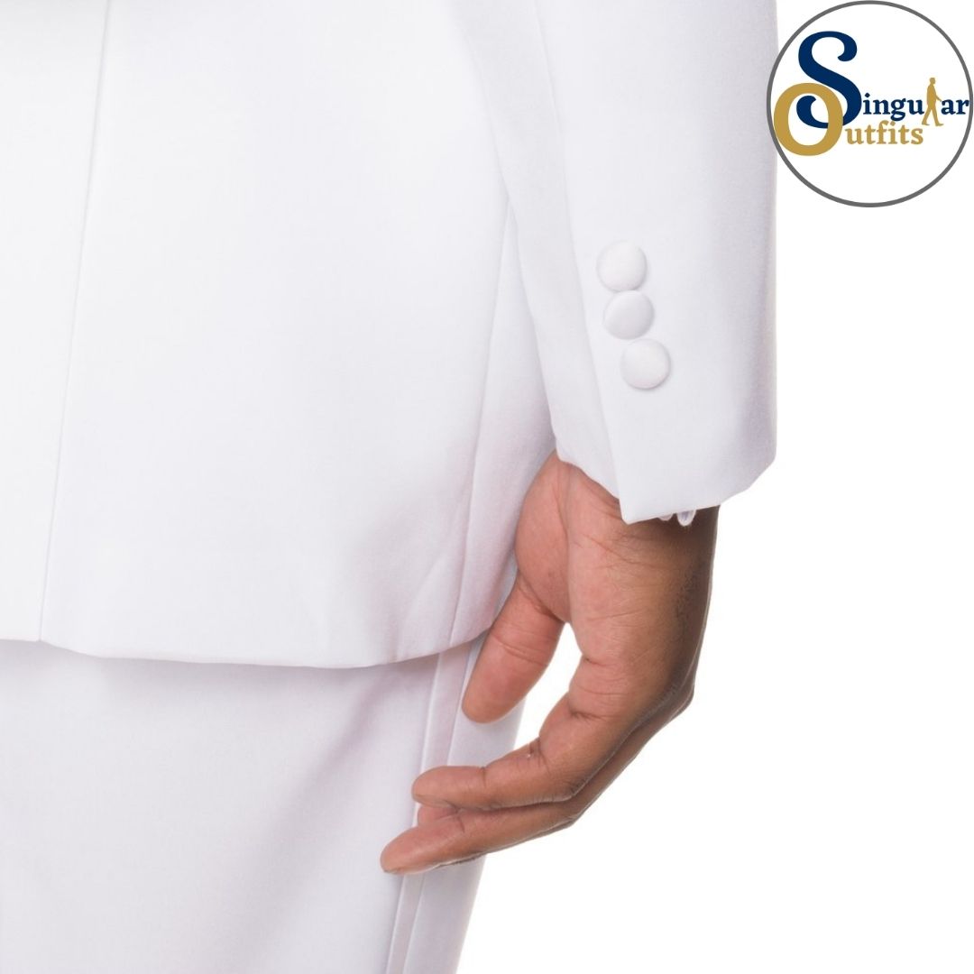MMTUX Slim Fit 3 Piece Tuxedo White Notch Lapel Singular Outfits Esmoquin Solapa Muesca Sleeve