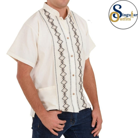 Mexican Guayabera Shirt SO-TM78131 Singular Outfits Camisa de Manta Guayabera