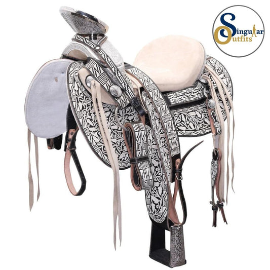 Montura charra Mexicana Bordada cola de pato SO-WD1051 Mexican Charro Horse Saddle