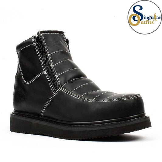 Pull-On Wedge Work Boots SO-BA655 Black Singular Outfits Botas de Trabajo Negro