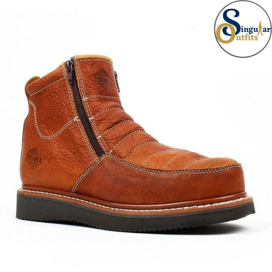 Pull-On Wedge Work Boots SO-BA655 Light Brown Singular Outfits Botas de Trabajo Cafe
