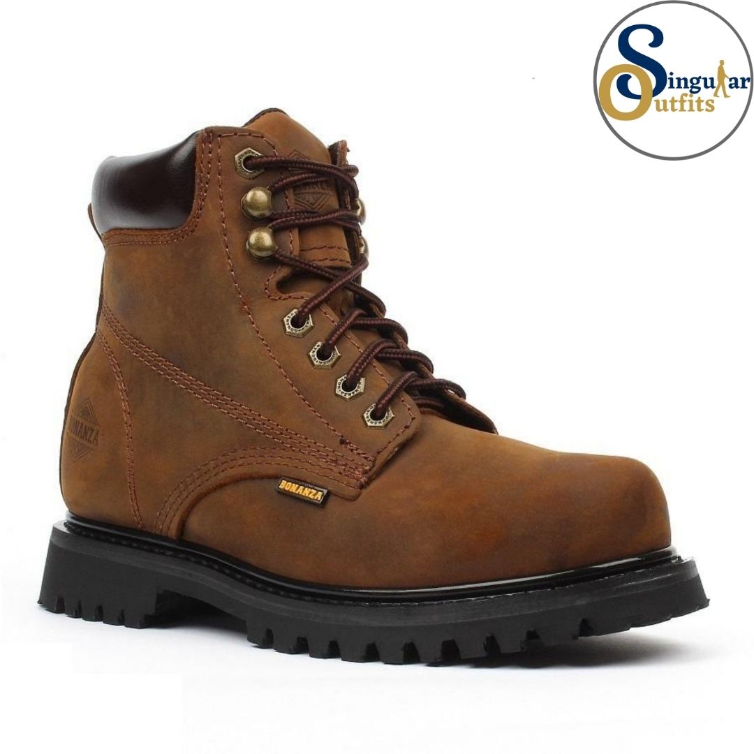 Round Toe Work Boots SO-BA610 nubuck brown Singular Outfits Botas de trabajo punta redonda nubuck cafe