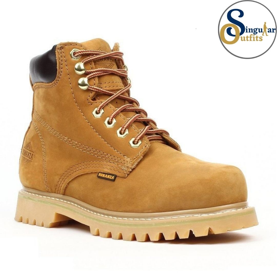 Round Toe Work Boots SO-BA610 nubuck tan Singular Outfits Botas de trabajo punta redonda nubuck tan