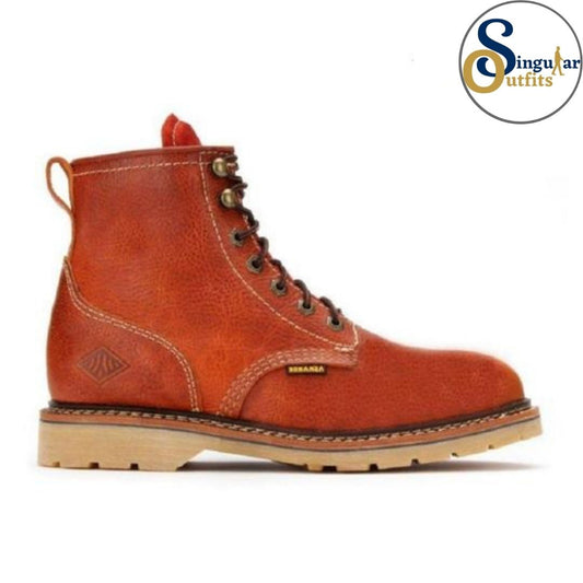 Round Toe Work Boots SO-BA619 Light Brown Singular Outfits Botas de Trabajo Cafe