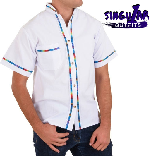 TM-78125 Camisa Bordada de hombre Traditional Mexican Embroidered shirt for men Singular Outfits