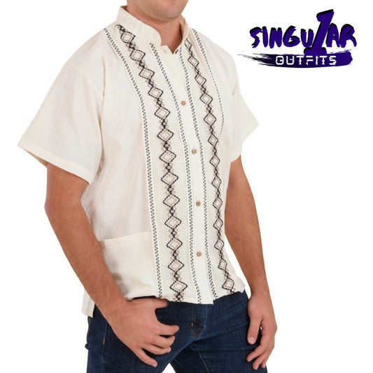 TM-78131 Camisa Bordada de hombre Traditional Mexican Embroidered Shirt for men Singular Outfits