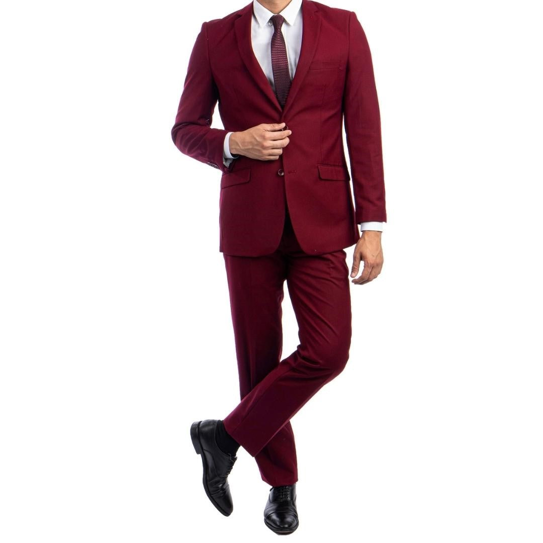 Traje Formal de Dos Piezas Corte Hibrido de Hombre Solapa de Muesca SO-M301H05 Two Piece Formal Suit Hybrid Fit for Men Notch Lapel