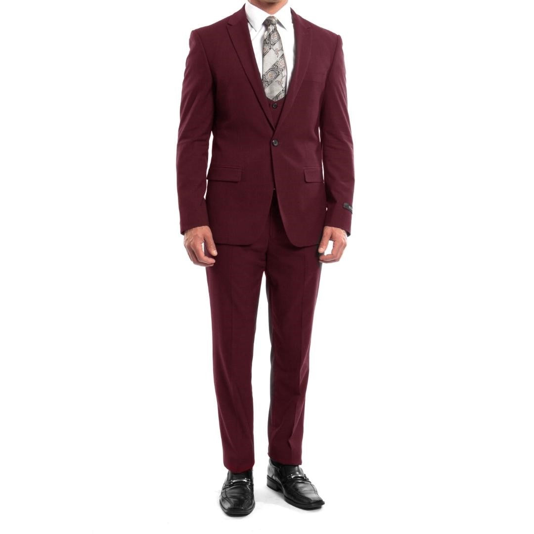 Traje Formal de Tres Piezas Corte Ajustado de hombre solapa de pico SO-M255US03 Three Piece Formal Suit Slim Fit for Men Peak Lapel