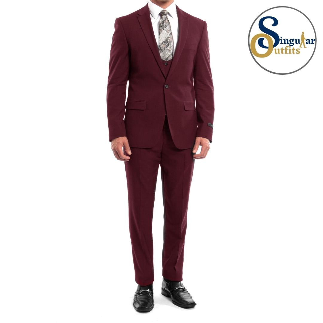 Traje Formal de Tres Piezas Corte Ajustado de hombre solapa de pico SO-M255US03 Three Piece Formal Suit Slim Fit for Men Peak Lapel