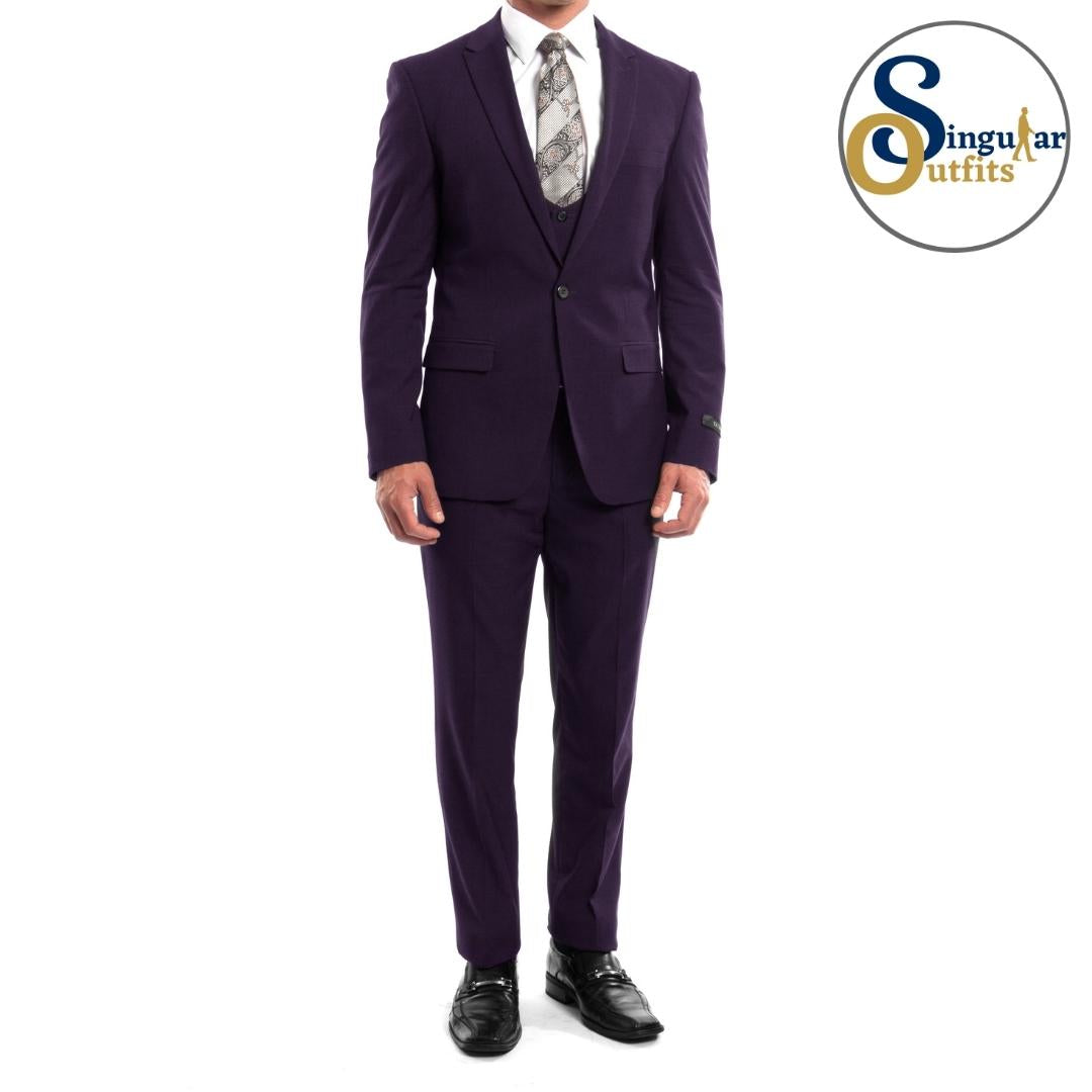 Traje Formal de Tres Piezas Corte Ajustado de hombre solapa de pico SO-M255US04 Three Piece Formal Suit Slim Fit for Men Peak Lapel