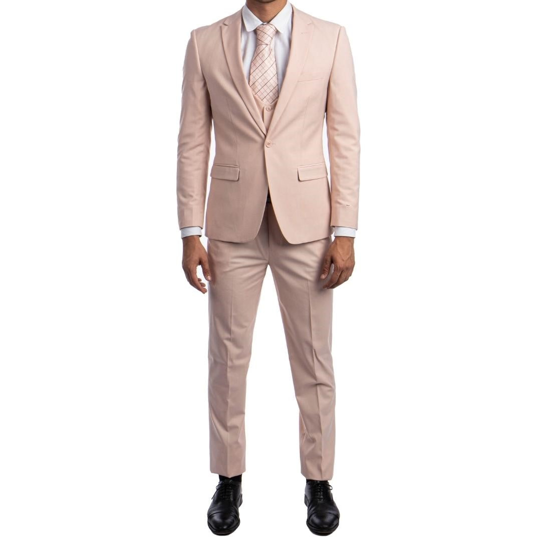 Traje Formal de Tres Piezas Corte Ajustado de hombre solapa de pico SO-M255US07 Three Piece Formal Suit Slim Fit