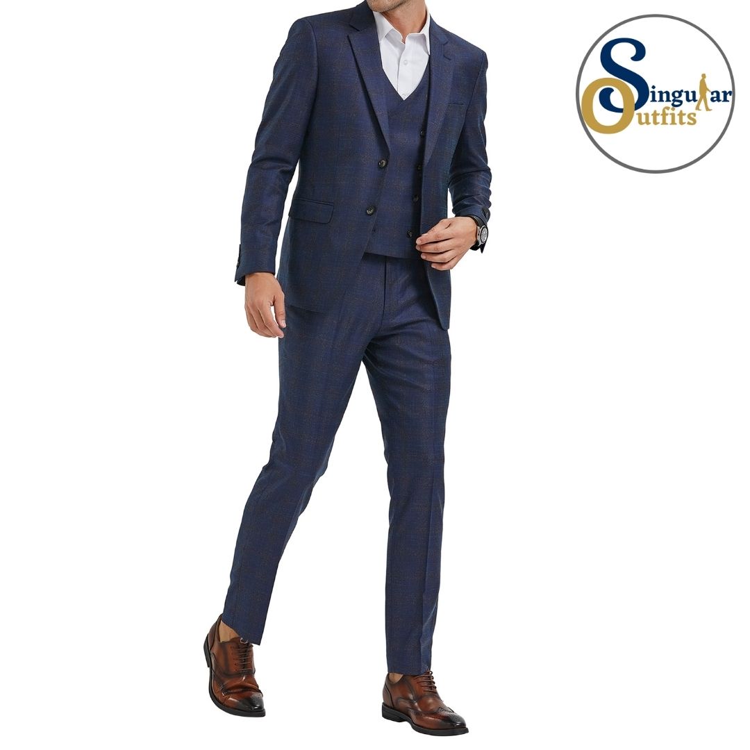 Traje Formal de Tres Piezas Corte Delgado de hombre solapa de Muesca SO-M348SK02 Three Piece Formal Suit Skinny Fit for Men Notch Lapel