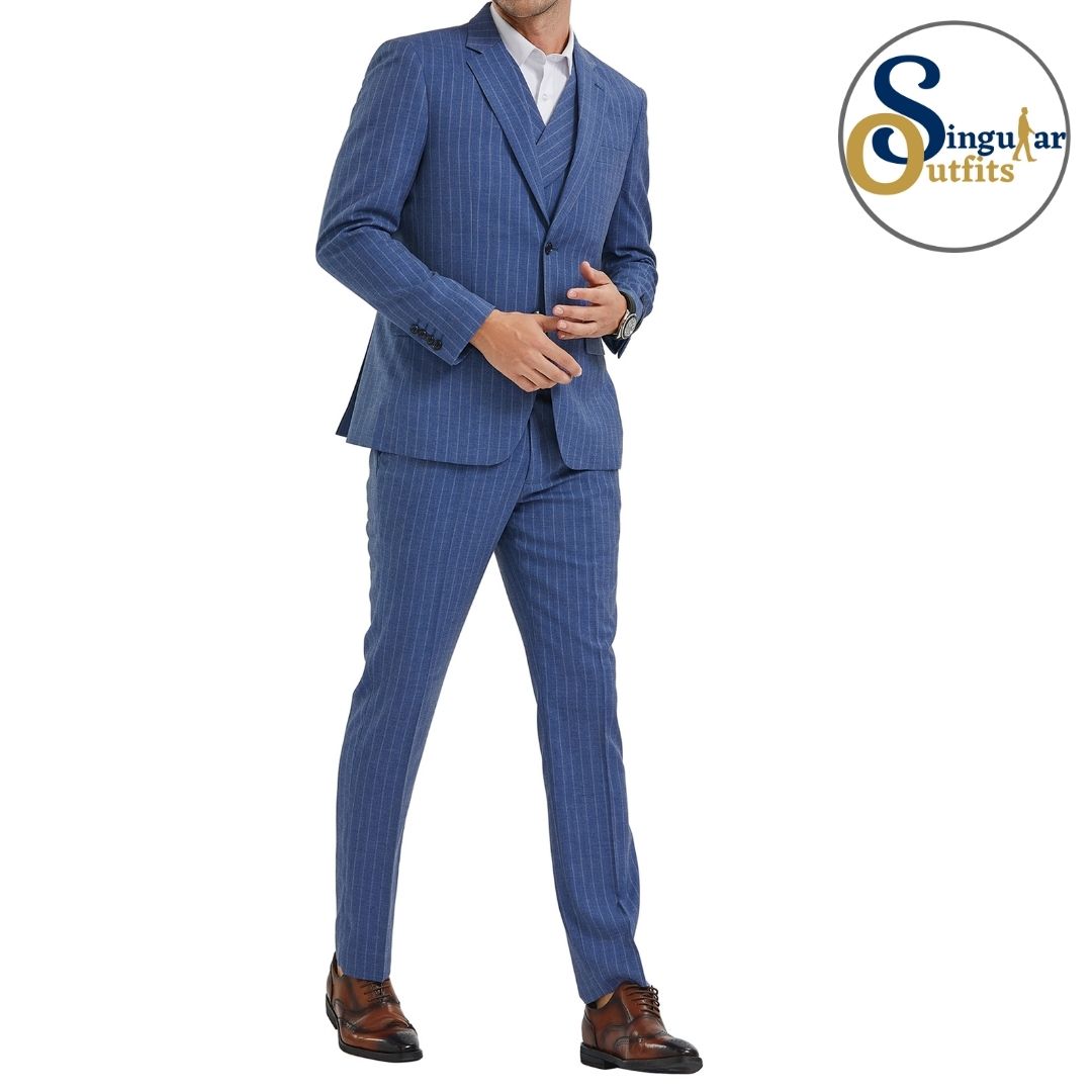 Traje Formal de Tres Piezas Corte Delgado de hombre solapa de Muesca SO-M350SK01 Three Piece Formal Suit Skinny Fit for Men Notch Lapel