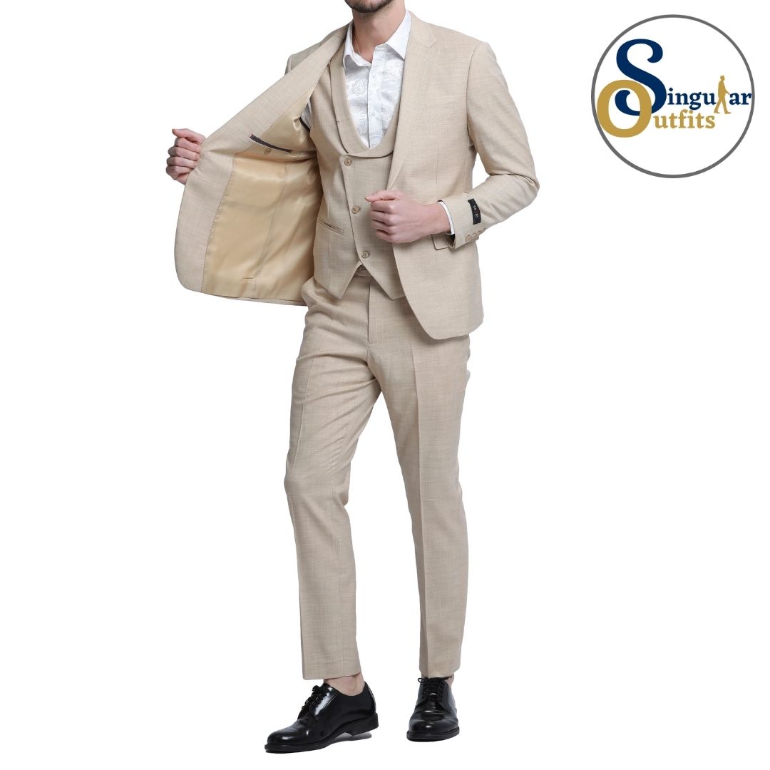 Traje Formal de Tres Piezas Corte Delgado de hombre solapa de pico SO-M335SK01 Three Piece Formal Suit Skinny Fit for Men Peak Lapel