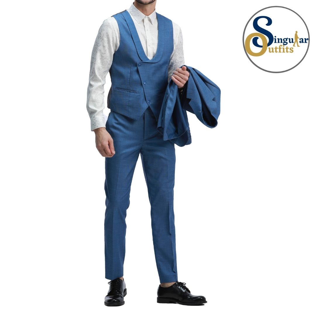 Traje Formal de Tres Piezas Corte Delgado de hombre solapa de pico SO-M335SK03 Three Piece Formal Suit Skinny Fit for Men Peak Lapel