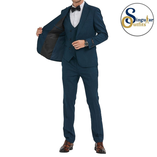 Traje Formal de Tres Piezas Corte Delgado de hombre solapa de pico SO-M349SK04 Three Piece Formal Suit Skinny Fit for Men Peak Lapel