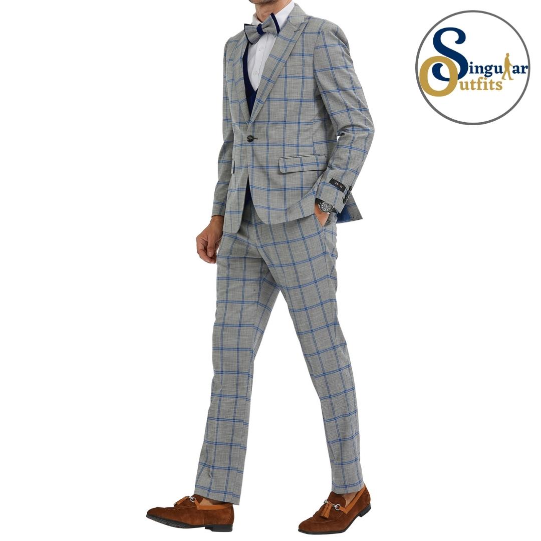 Traje Formal de Tres Piezas Corte Delgado de hombre solapa de pico SO-M351SK01 Three Piece Formal Suit Skinny Fit for Men Peak Lapel
