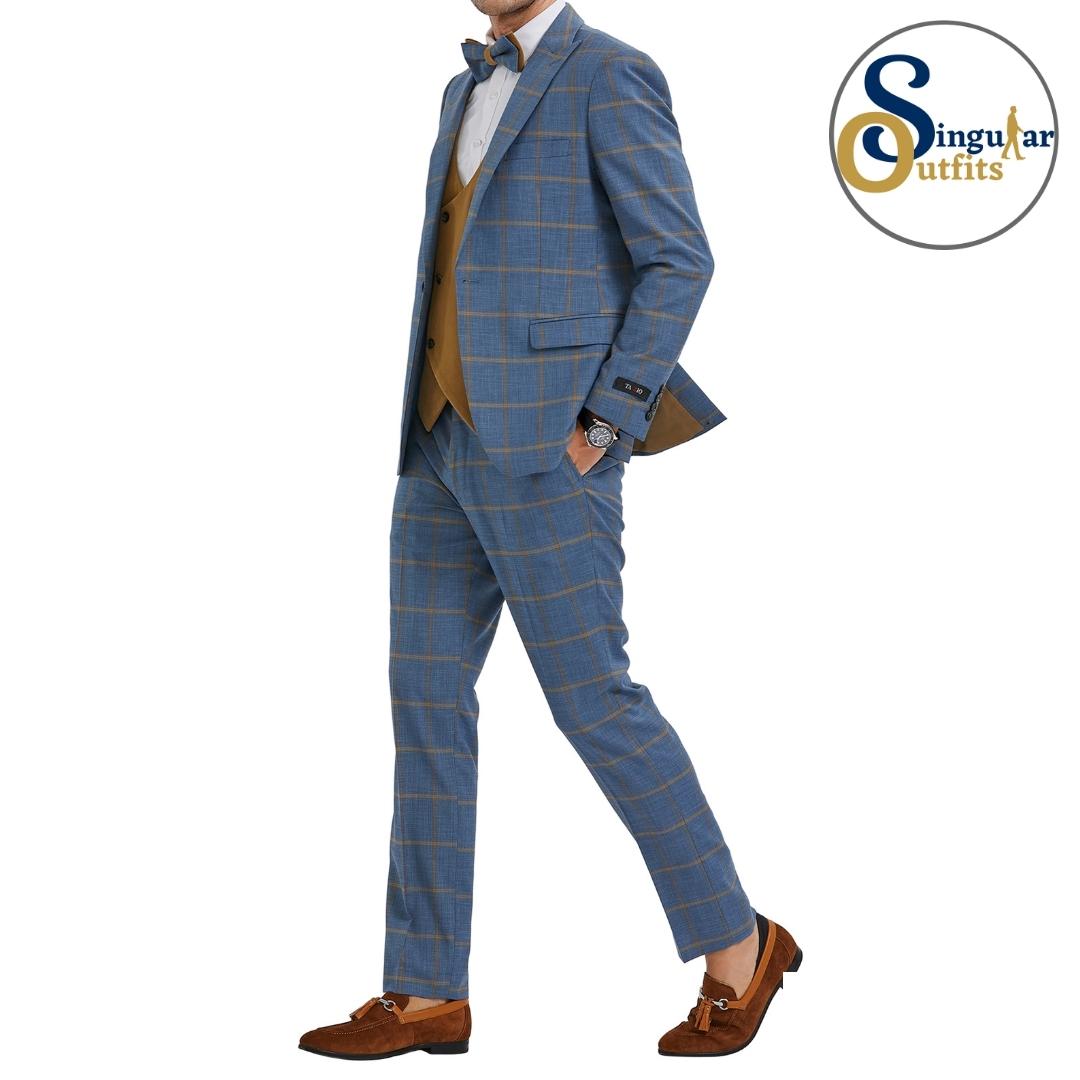 Traje Formal de Tres Piezas Corte Delgado de hombre solapa de pico SO-M351SK02 Three Piece Formal Suit Skinny Fit for Men Peak Lapel