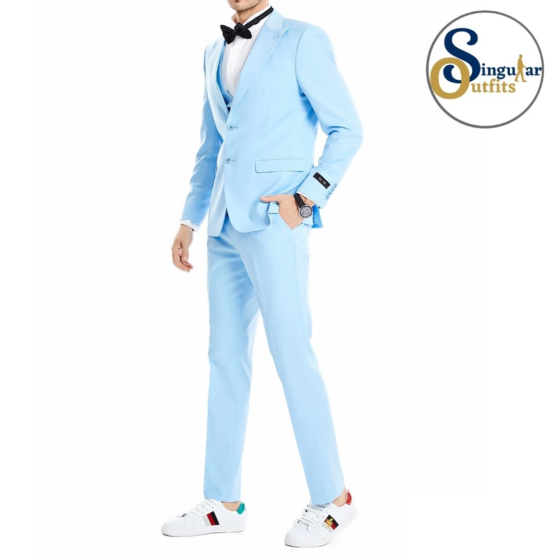 Traje Formal de Tres Piezas Corte Delgado de hombre solapa de pico SO-M370SK03 Three Piece Formal Suit Skinny Fit for Men Peak Lapel