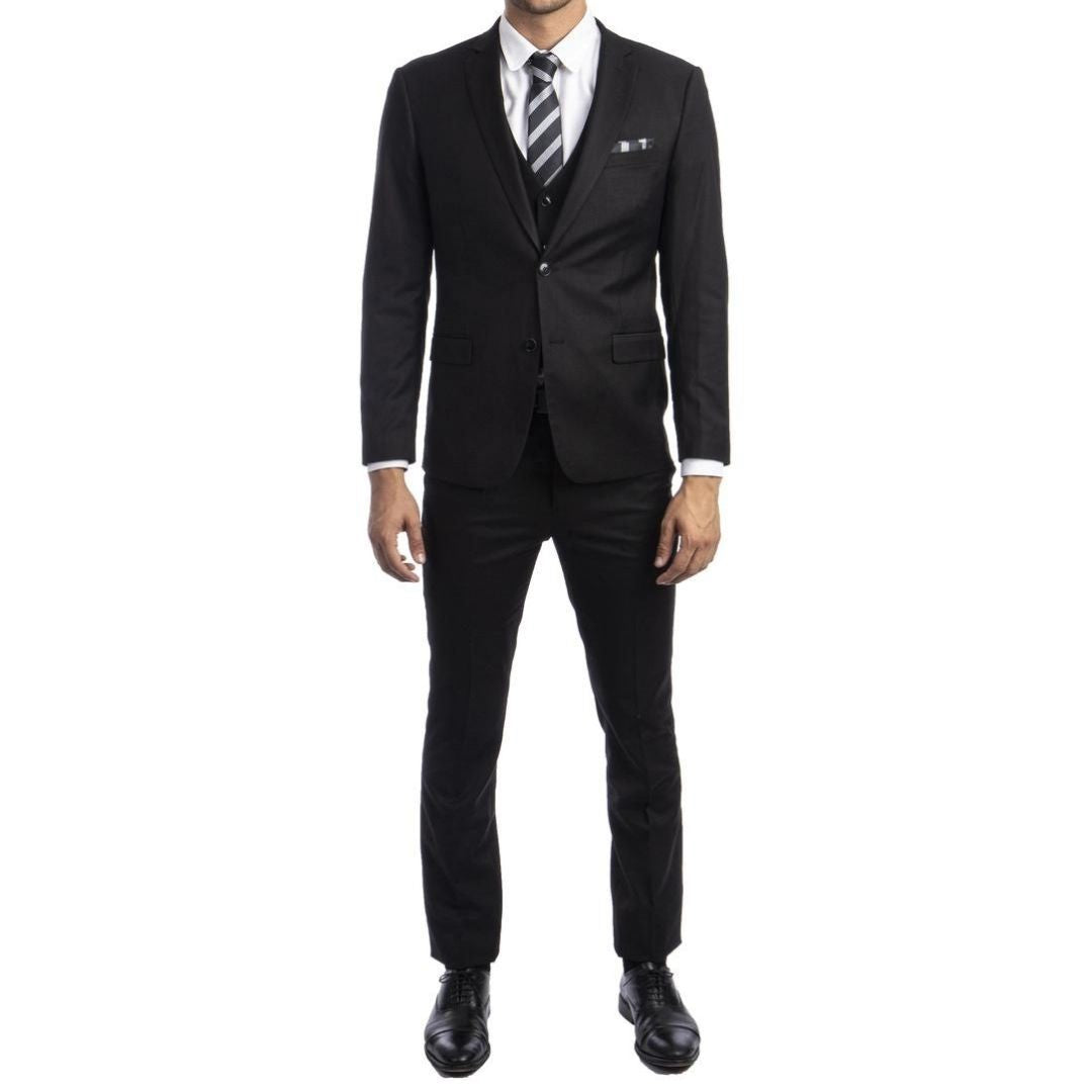Traje Formal de Tres Piezas Corte Ultra Ajustado de hombre solapa de Muesca SO-M282SK01 Three Piece Formal Suit Ultra Slim Fit for Men Notch Lapel