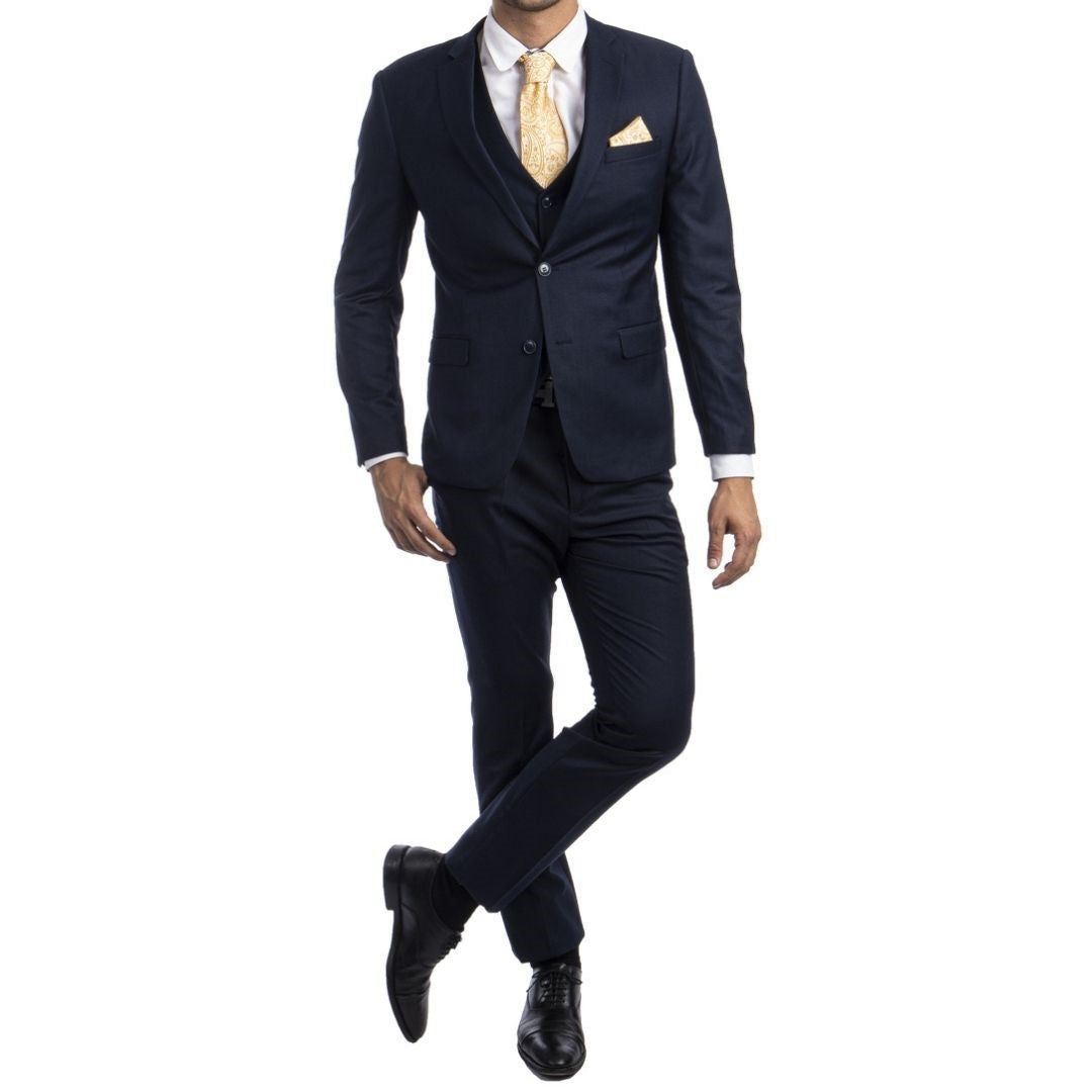 Traje Formal de Tres Piezas Corte Ultra Ajustado de hombre solapa de Muesca SO-M282SK02 Three Piece Formal Suit Ultra Slim Fit for Men Notch Lapel