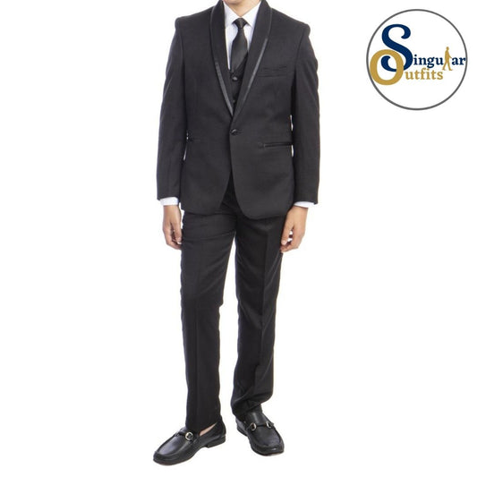 Traje Formal de Tres Piezas para niño Corte Regular Solapa de Chal SO-B39301 Three Piece Formal Suit  for Kids Regular Fit for Men Shawl Lapel