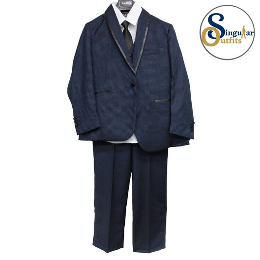 Traje Formal de Tres Piezas para niño Corte Regular Solapa de Chal SO-B39302 Three Piece Formal Suit  for Kids Regular Fit for Men Shawl Lapel
